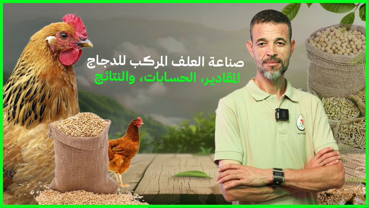 صناعة العلف المركّب للدجاج: المقادير، الحسابات، والنتائج